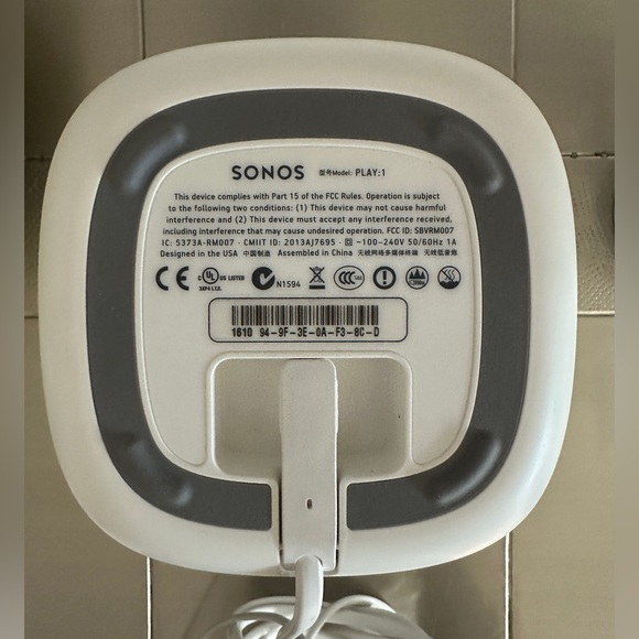 Sonos Play:1 Compact Wireless Smart Speaker White - Picture 10 of 11